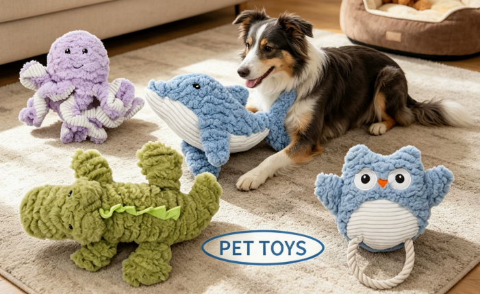 Crocodile Squeaky Dog Plush Toy